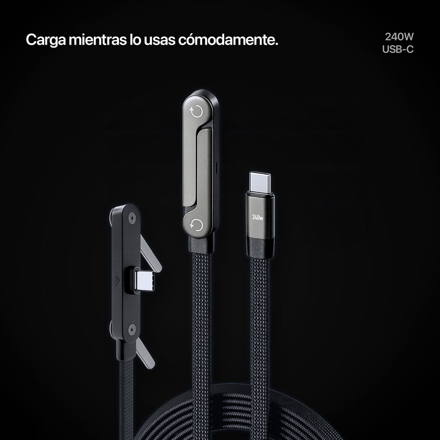Cable USB-C 240W con Soporte Integrado Ajustable